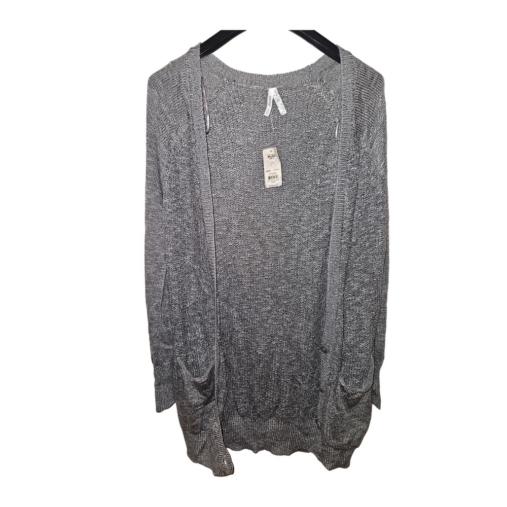Mudd Women's Gray Knit Cardigan Sweater Pockets‎ Size M